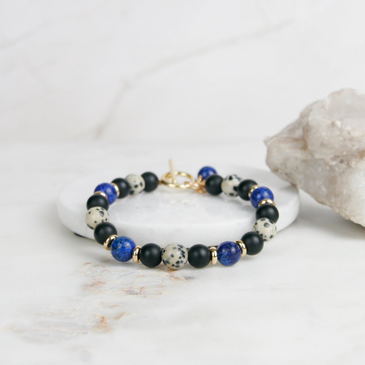 Dalmatian Jasper and Lapis Bracelet