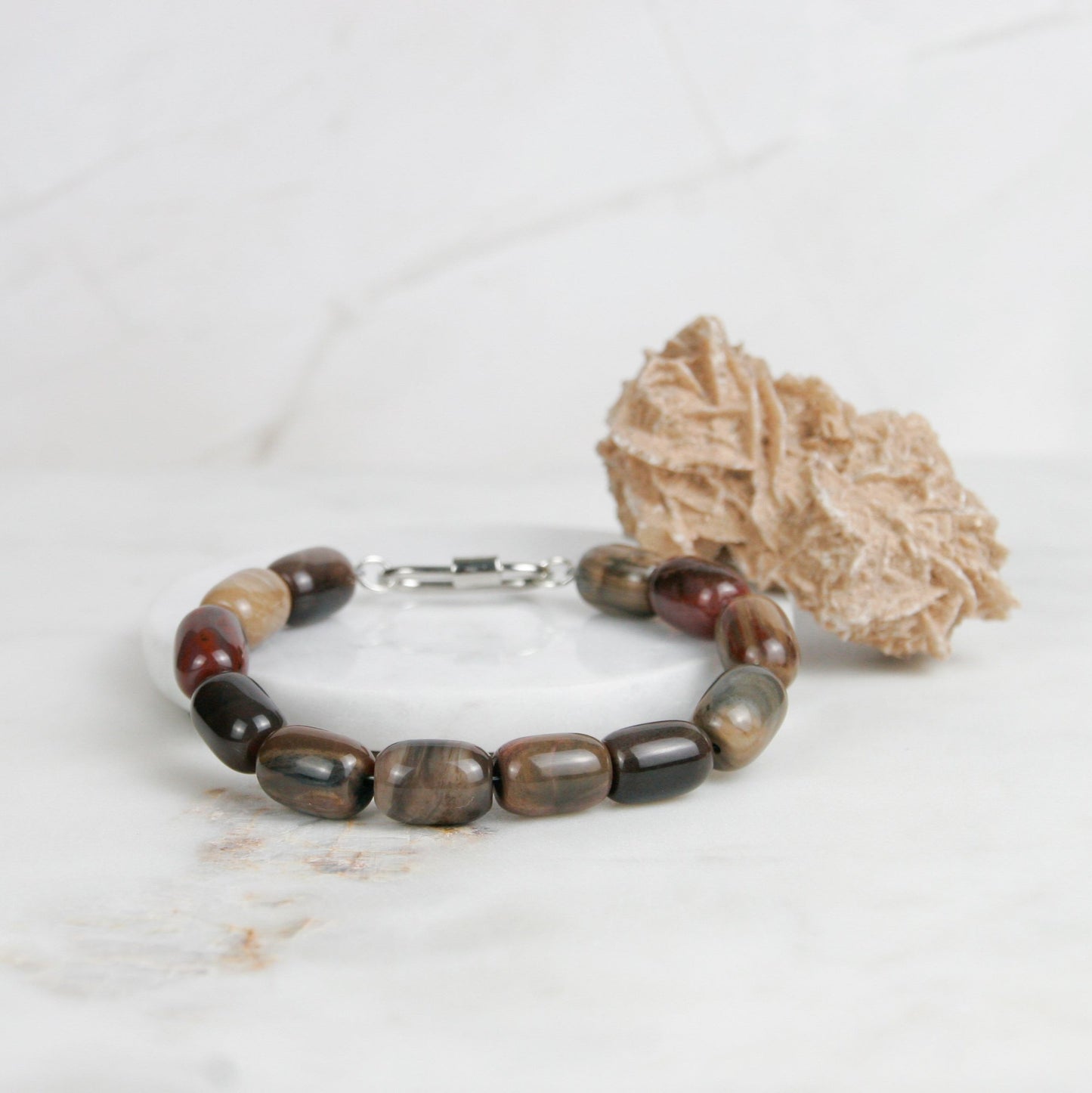 Polished Petrified Wood Bracelet