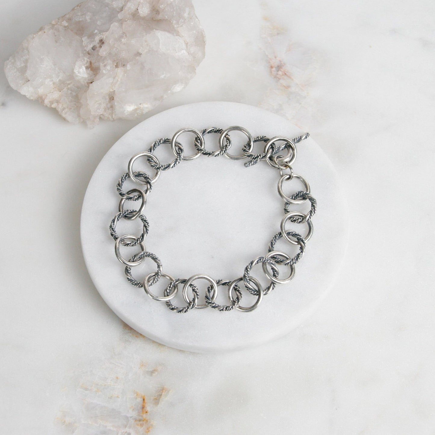 Sterling Silver Twisted Link Bracelet