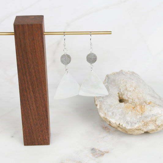 Shell and Labradorite Earrings