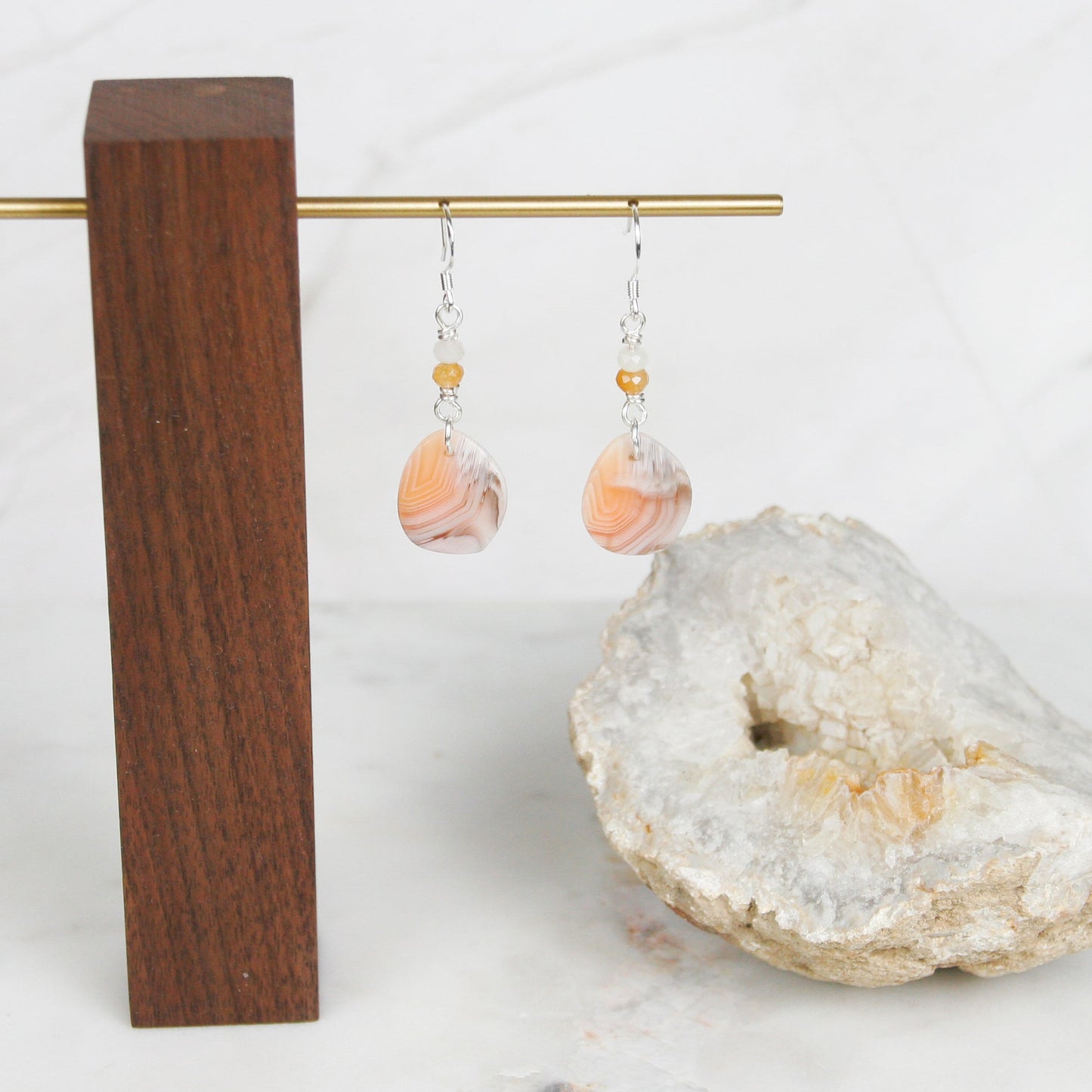 Pink Agate Earrings