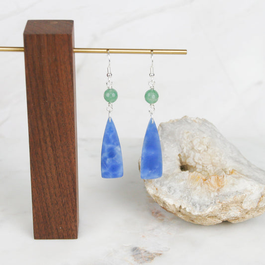 Ocean Blue Onyx Earrings