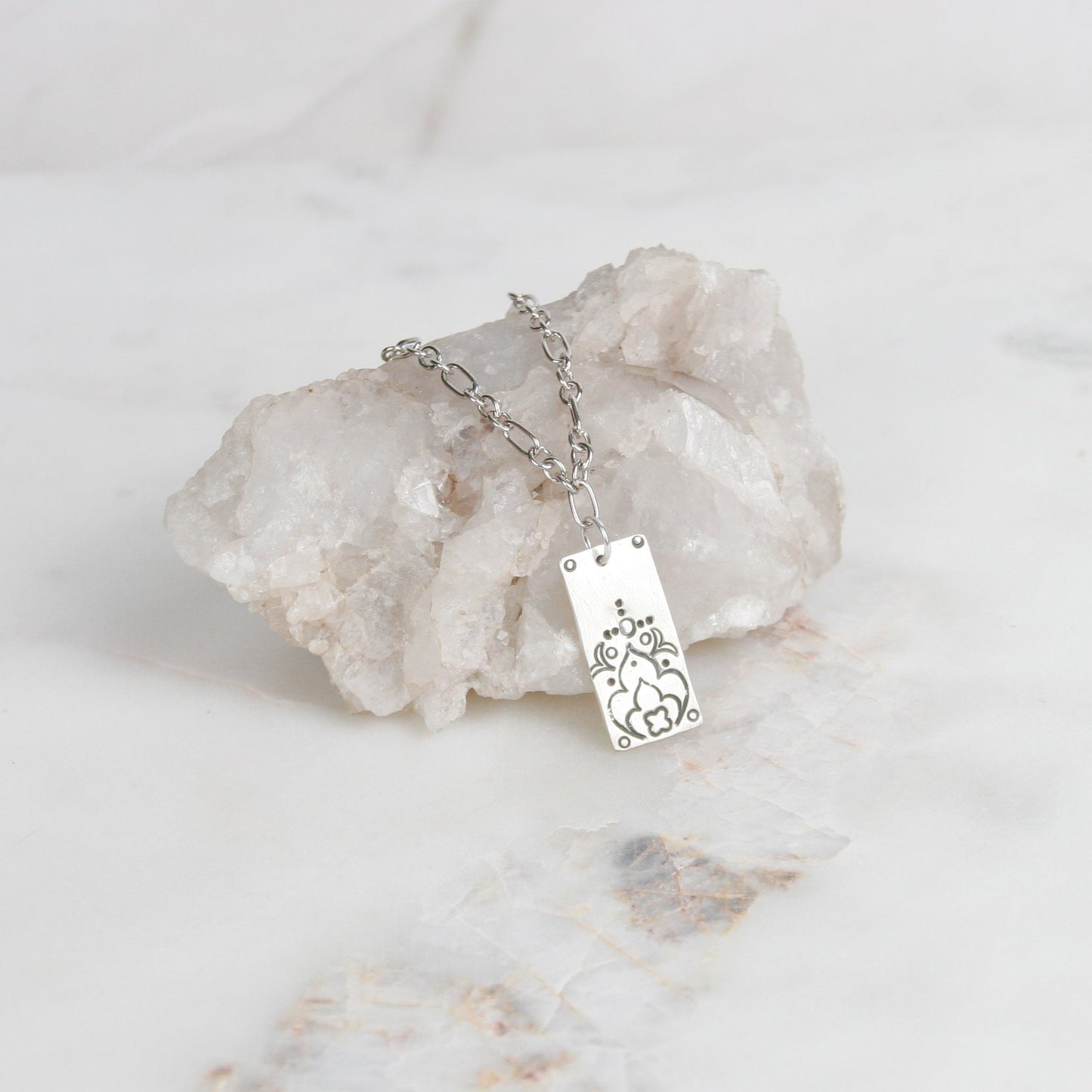 Stamped Sterling Silver Pendant