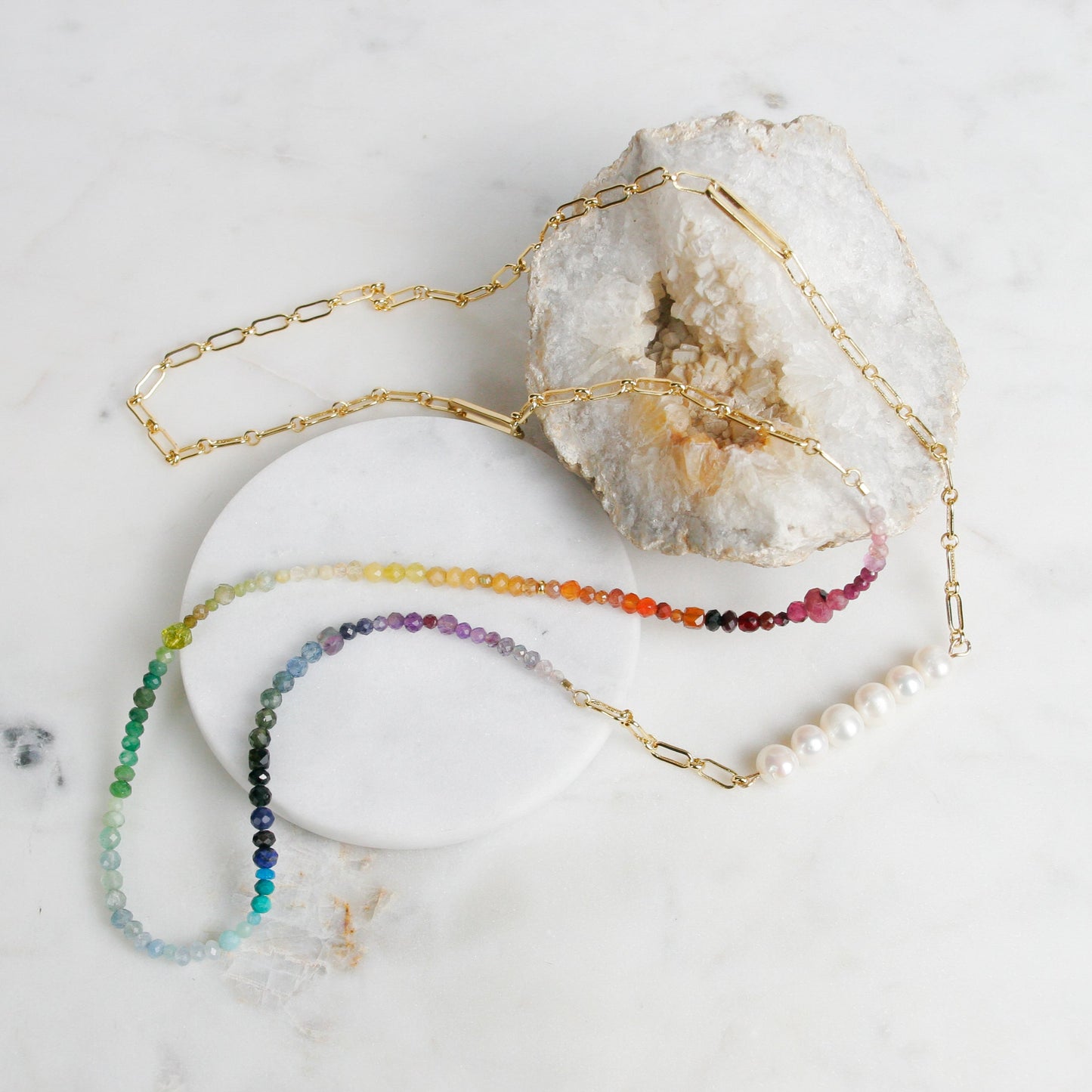 Rainbow Pearl Necklace