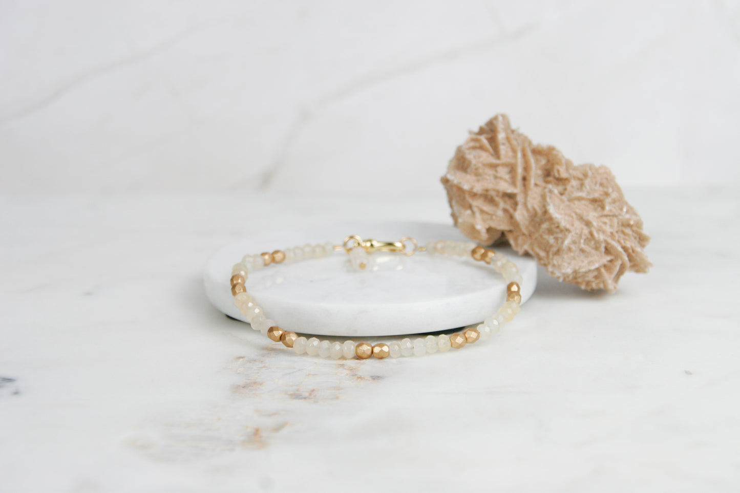 Petite Quartz and Gold Bracelet