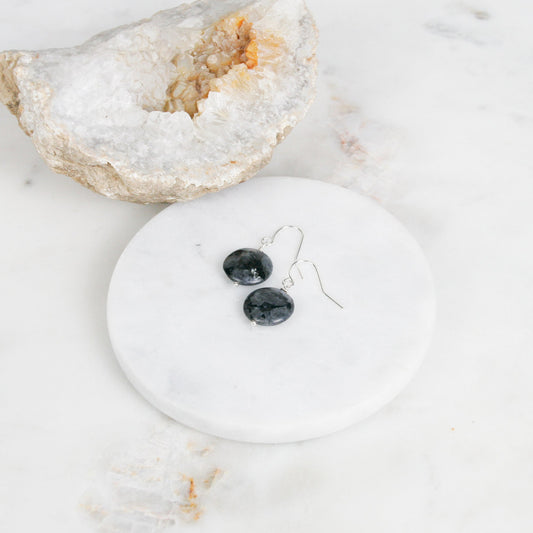 Simple Larvikite Earrings