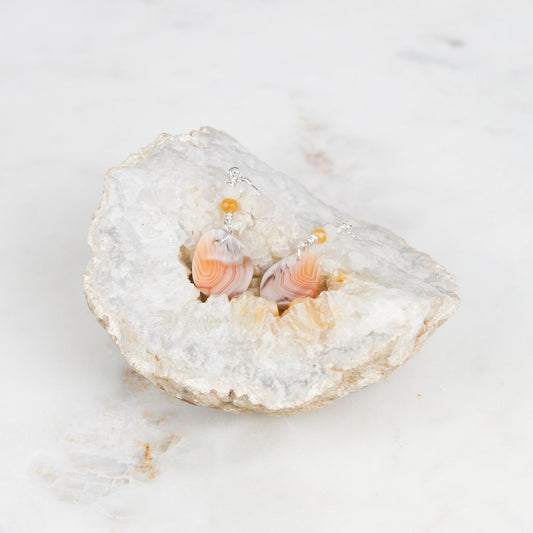 Pink Agate Earrings