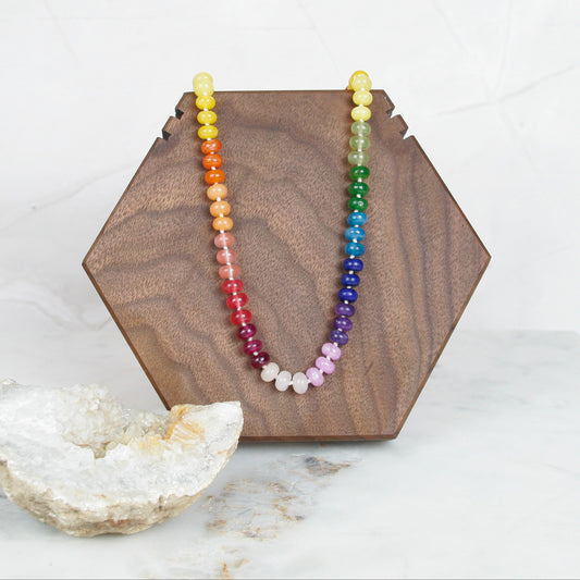Muted Rainbow Jade Necklace