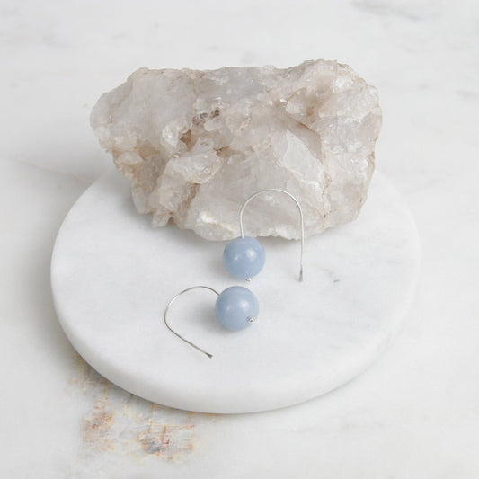 Angelite Ball Drop Earrings