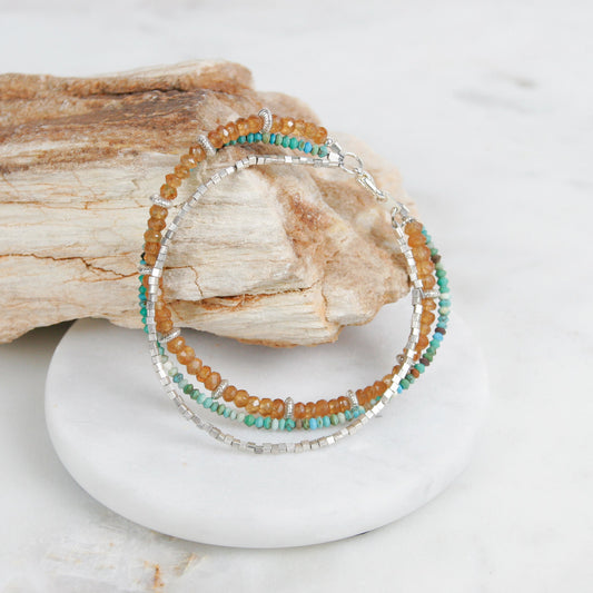 Turquoise and Tourmaline Bracelet