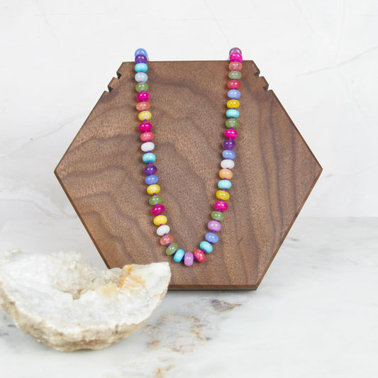 Candy Howlite and Jade Necklace