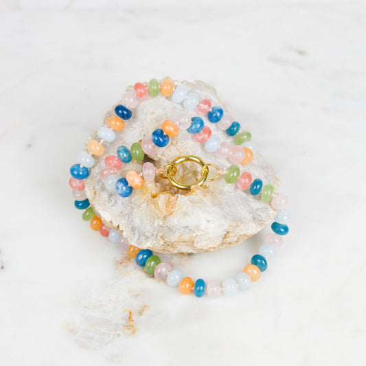 Pastel and Blue Jade Necklace