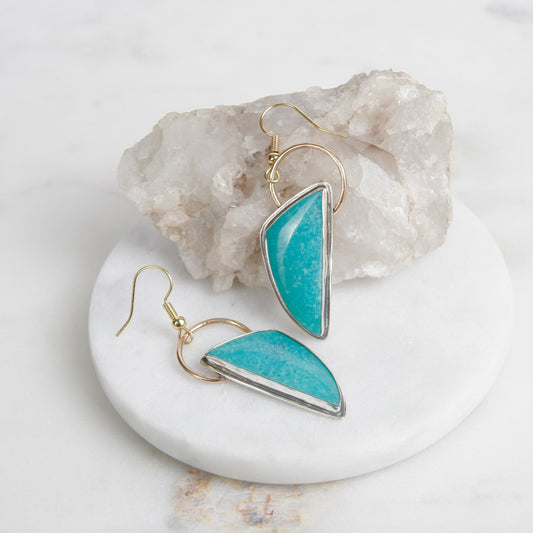 Teal Gel Amazonite Earrings