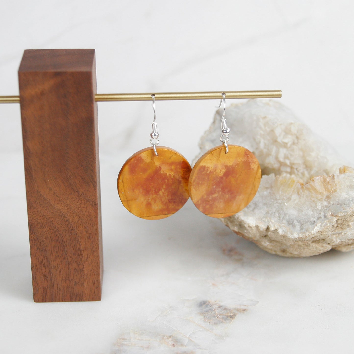 Orange Picasso Jasper Earrings