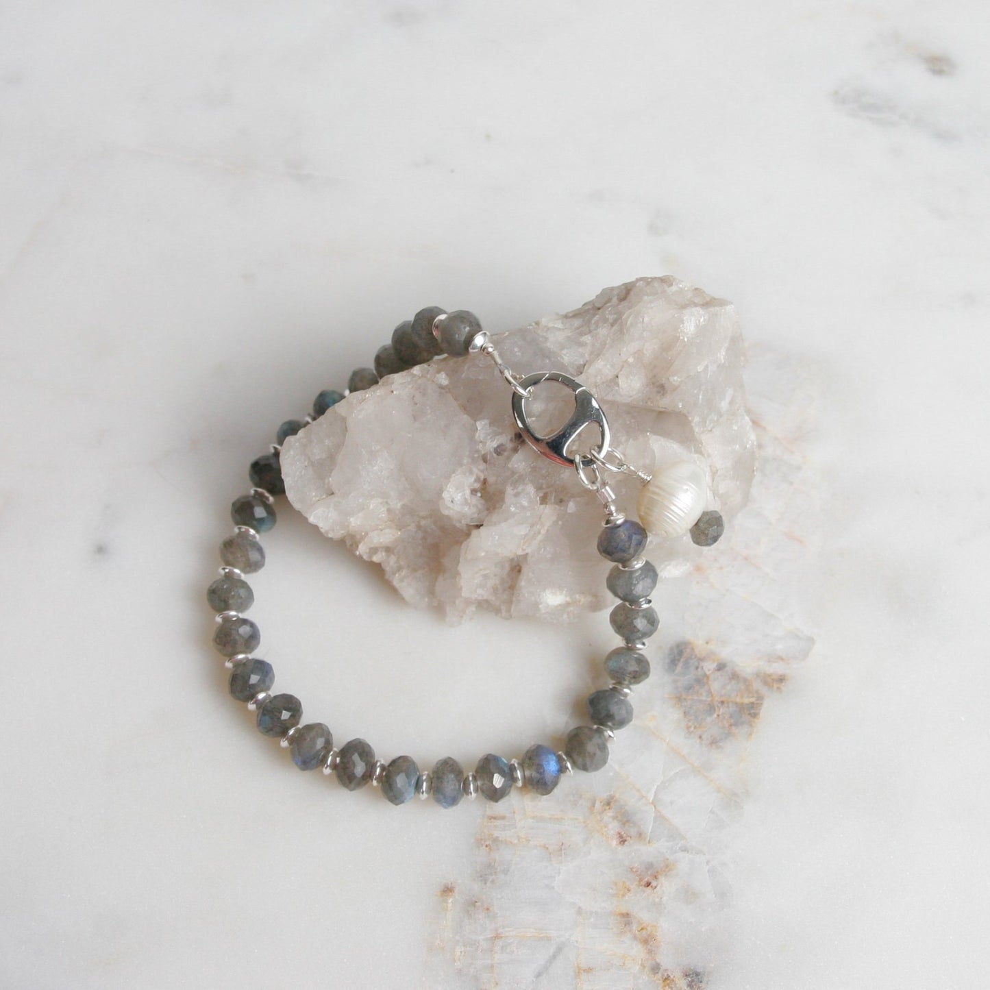 Labradorite and Silver Bracelet