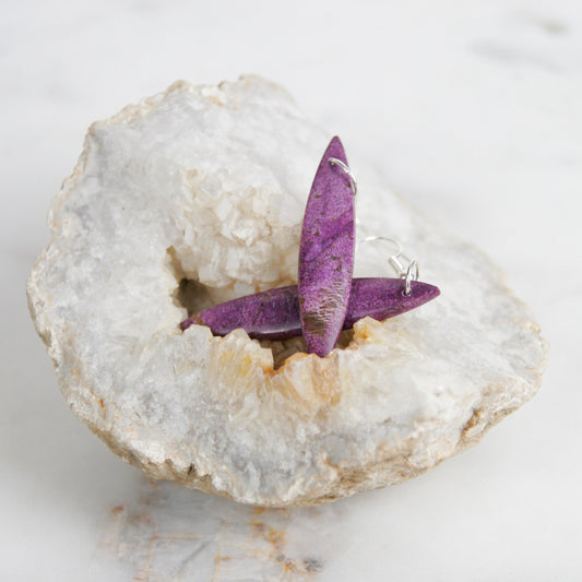 African Purple Stone Earrings