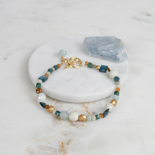 Aquamarine and Citrine Bracelet