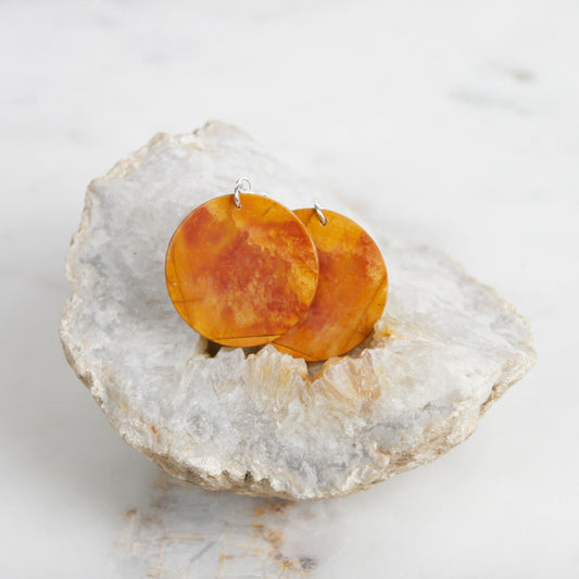 Orange Picasso Jasper Earrings