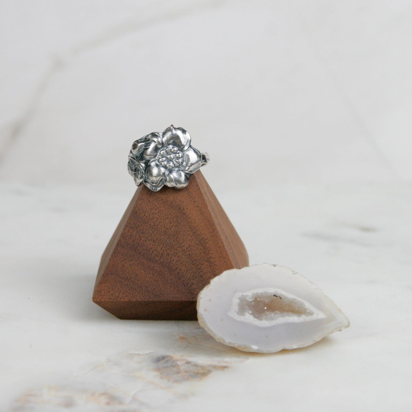 Antique Reed and Barton Floral Spoon Ring: Wild Rose