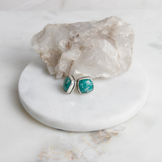 Square Teal Amazonite Posts