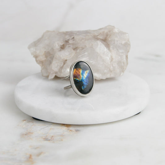 Black Labradorite Ring