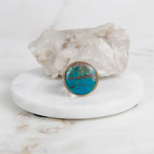 Large Blue Chrysocolla Ring