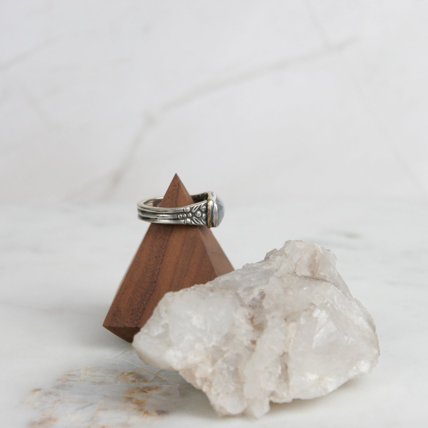 Gray Moonstone Ring