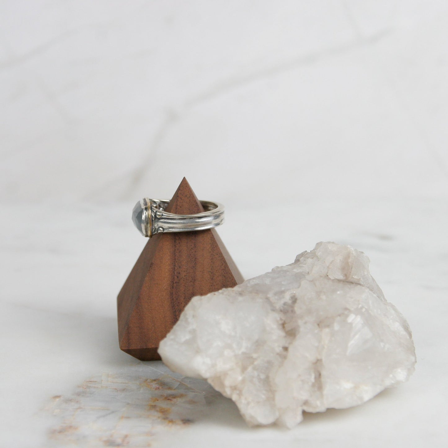 Gray Moonstone Ring