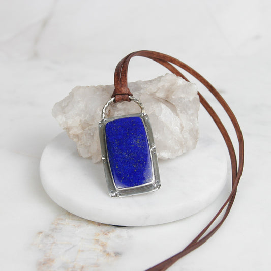 Lapis Lazuli and Leather Necklace