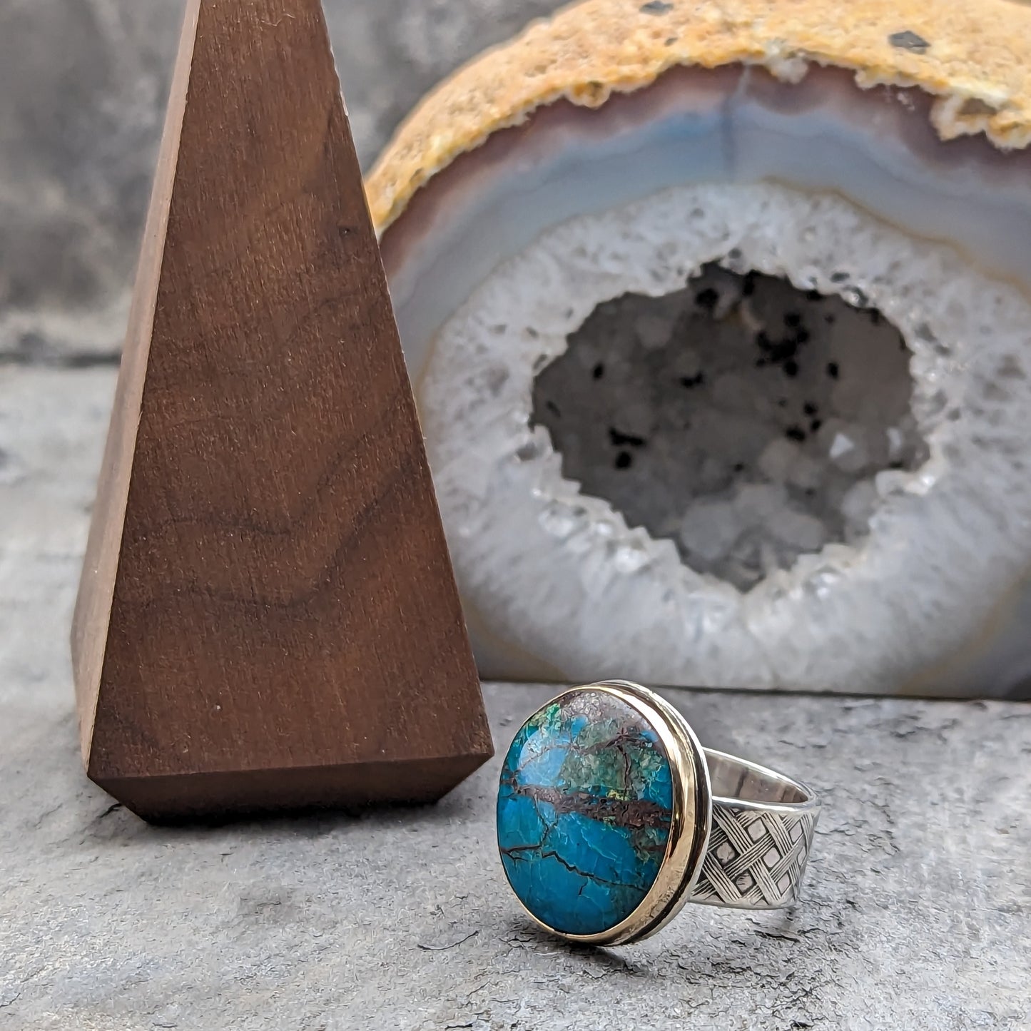 Large Blue Chrysocolla Ring