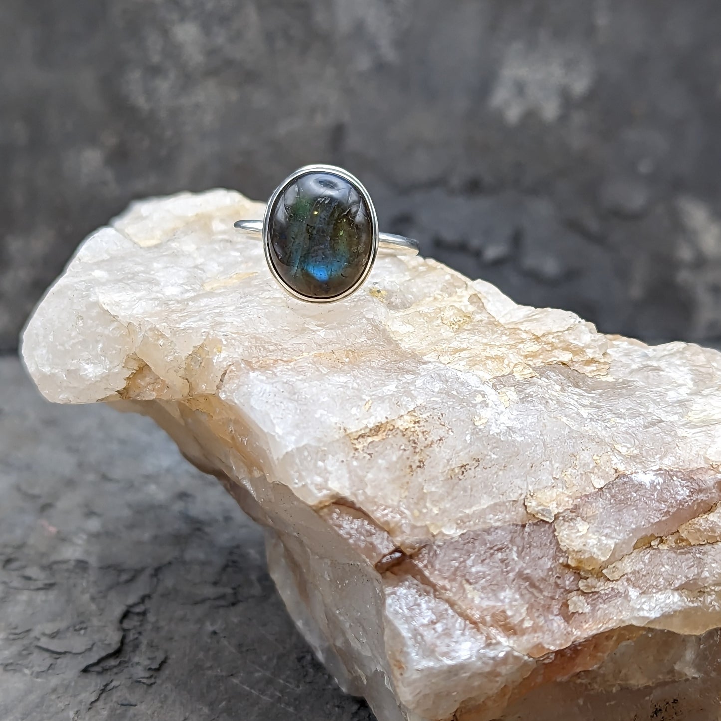 Simple Handmade Labradorite Ring