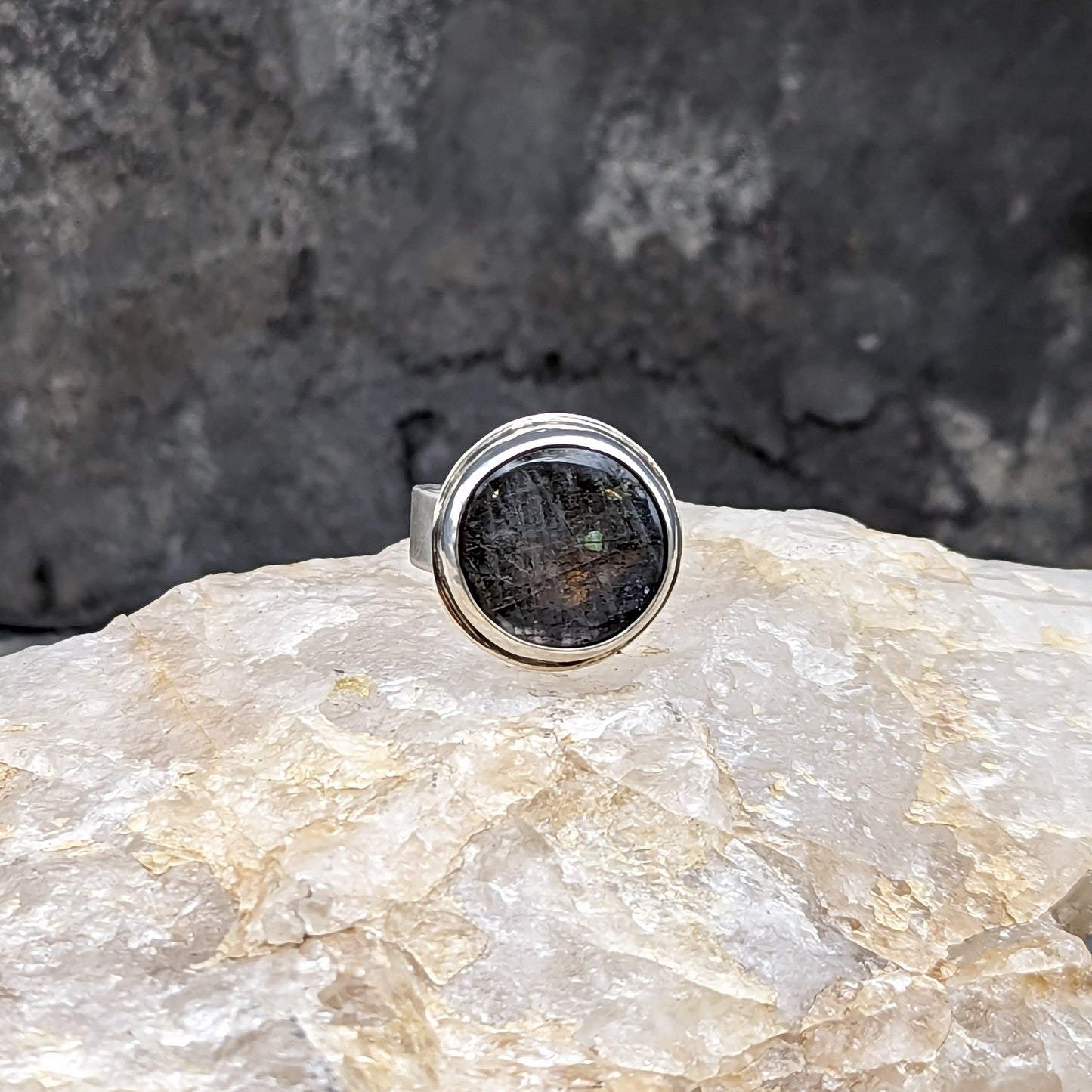 Gray Labradorite Ring