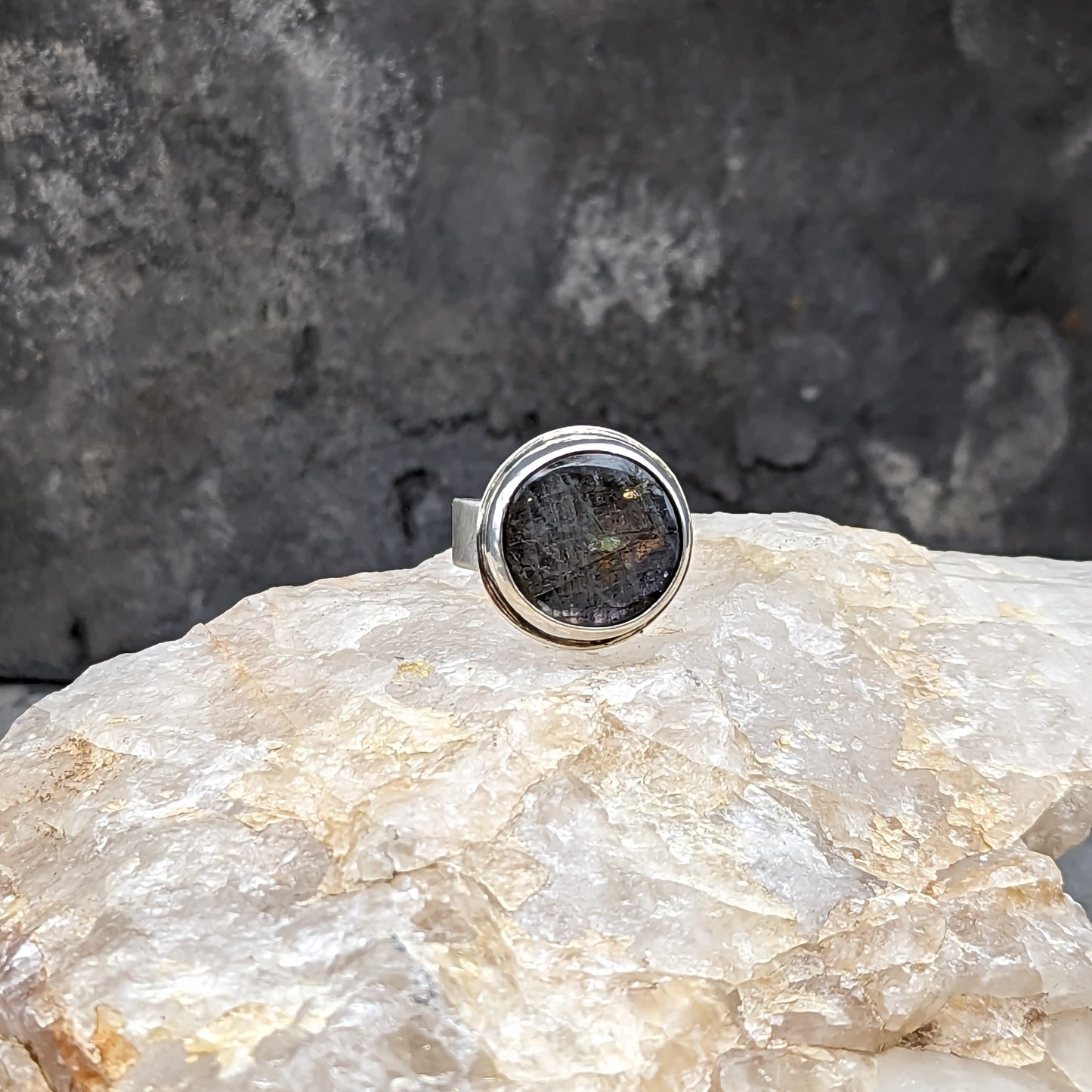 Gray Labradorite Ring