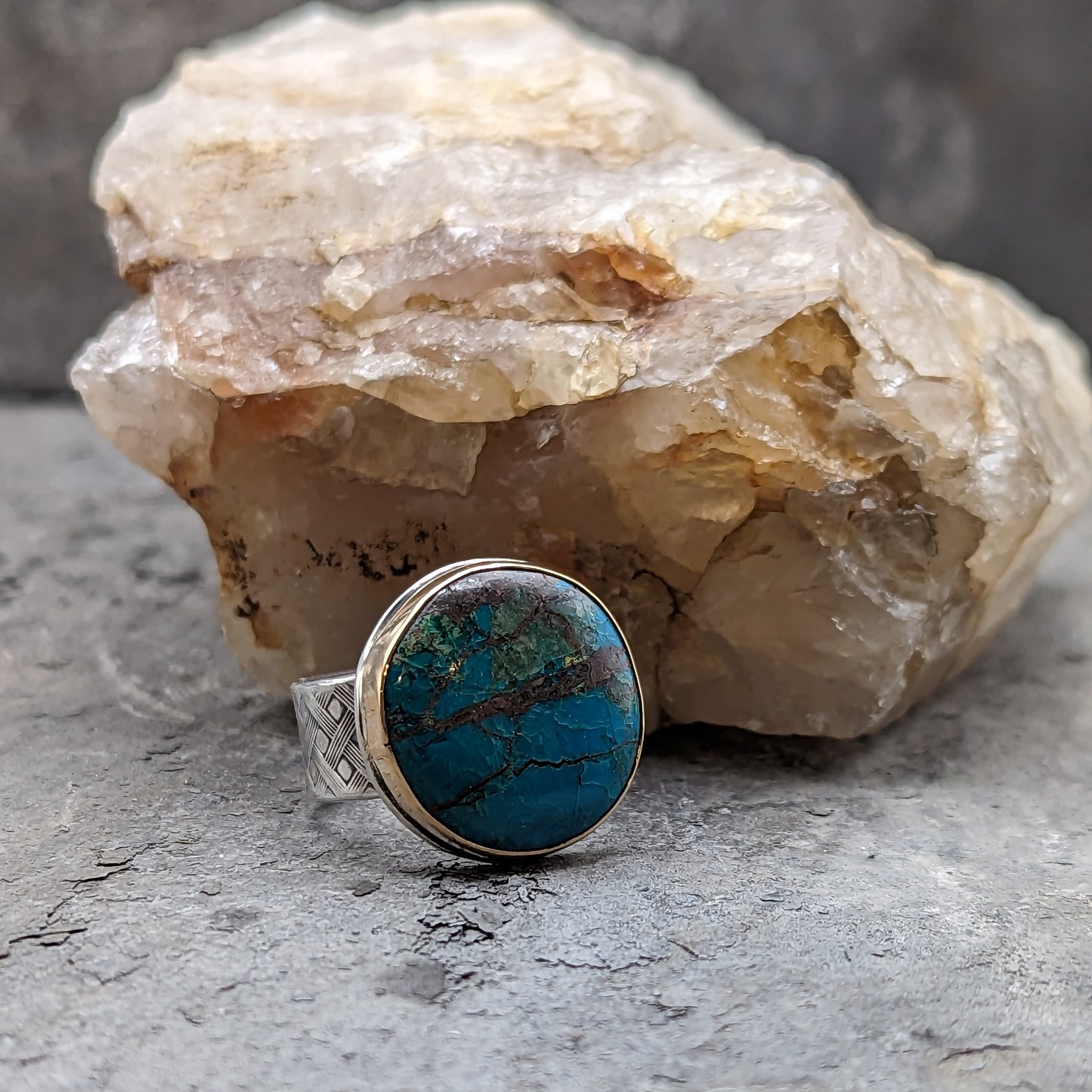 Large Blue Chrysocolla Ring