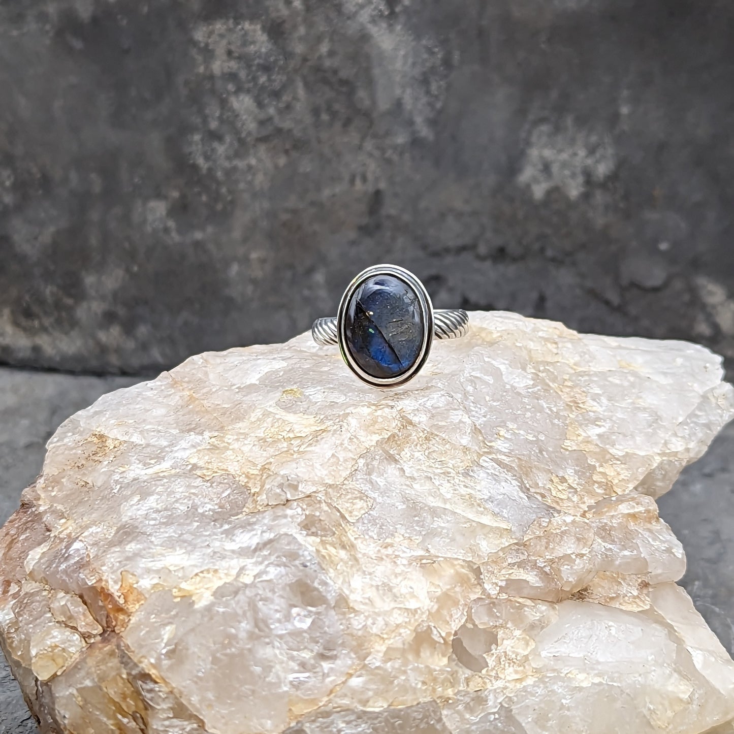 Simple Handmade Labradorite Ring