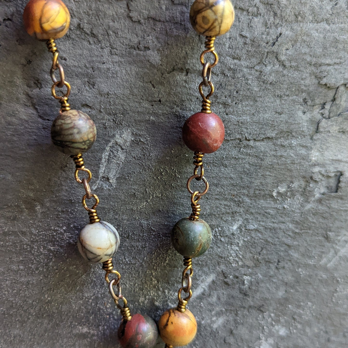 Hand Wired Red Cherry Creek Jasper Necklace and Pendant